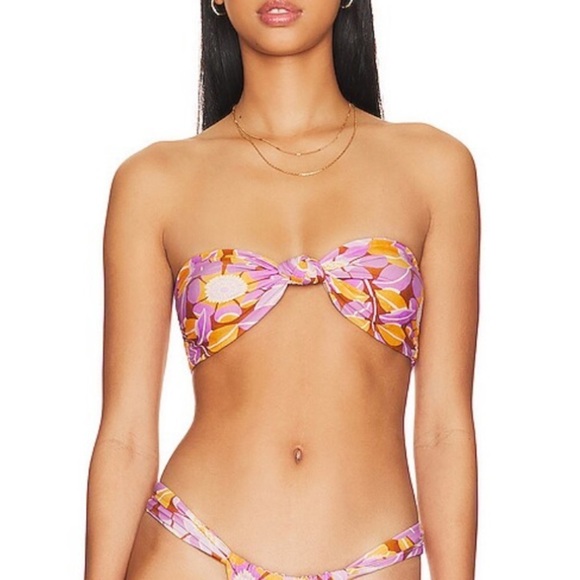 New! Free People x Stone Fox Swim Lele bikini top retro bloom 28961 - Picture 1 of 5